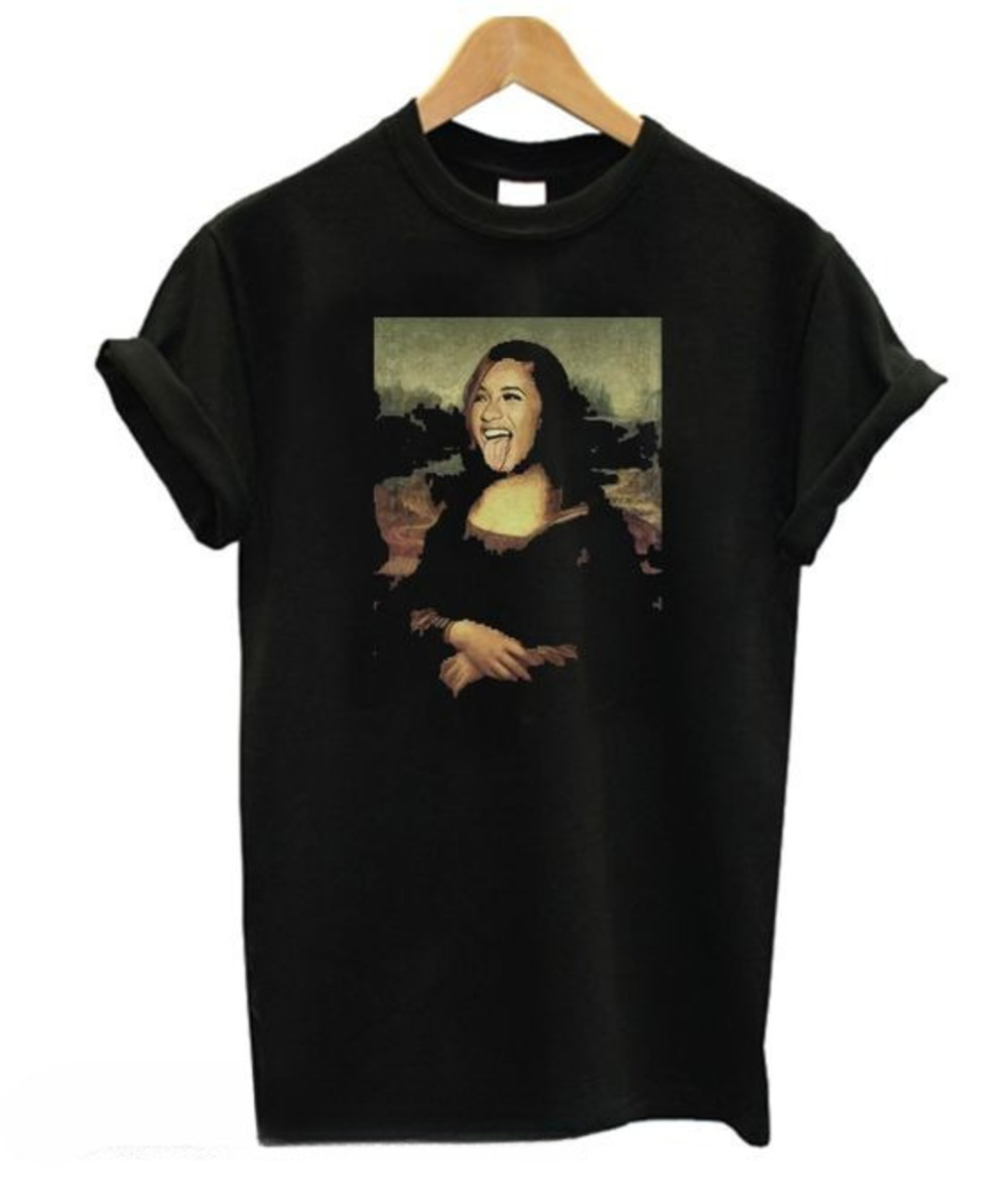 Cardi B Mona Lisa Graphics T-Shirt Hip Hop Music Cardi B Shirt